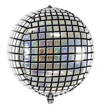 XL Folienballon Orbz - Disco-​Kugel, silber - ø 40cm